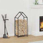 vidaXL Portant de bois chauffage noir 40x25x90 cm