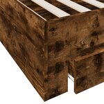 vidaXL Cadre de lit avec tiroirs sans matelas chêne fumé 180x200 cm