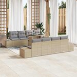 vidaXL Ensemble de canapé de jardin 7 Pièces beige et gris clair