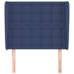 vidaXL Tête de lit avec oreilles Bleu 93x23x118/128 cm Tissu