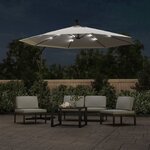 vidaXL Parasol avec éclairage LED 300cm Poteau en métal Sable