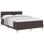 vidaXL Lit à ressorts avec coussin Marron foncé 140 x 200 cm tissu