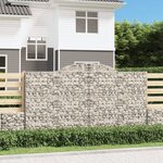 vidaXL Paniers à gabions arqués 4 Pièces 300x30x160/180 cm fer galvanisé