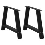 vidaXL Pieds de table basse en forme de A  2 pièces  noir  70 x (42-43) cm  acier