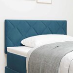 vidaXL Tête de lit LED en velours bleu foncé  design en blocs de diamants  90 cm