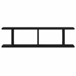 vidaXL Étagères murales 2 Pièces chêne noir 75x18x20 cm bois d'ingénierie