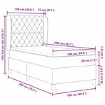 vidaXL Lit à ressorts avec matelas bleu foncé 100x200 cm en velours