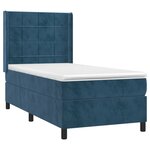 vidaXL Sommier à lattes de lit matelas LED Bleu foncé 90x190cm Velours