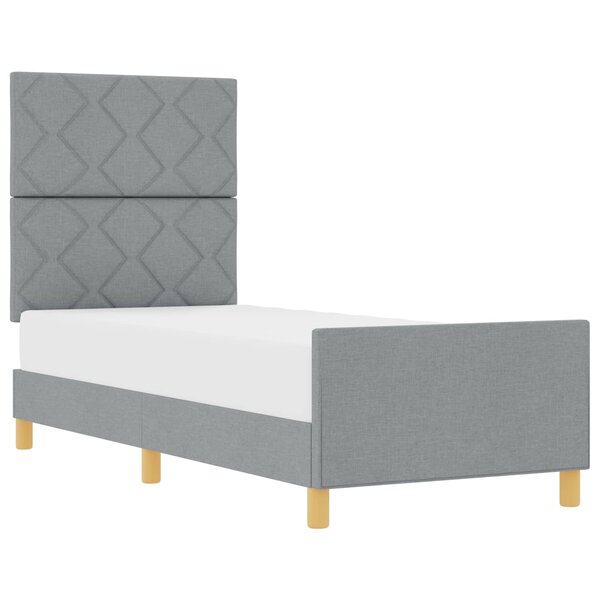 vidaXL Cadre de lit avec tête de lit Gris clair 80 x 200 cm tissu