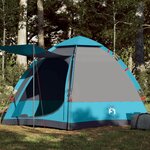 vidaXL Tente de camping cabine 4 personnes bleu libération rapide