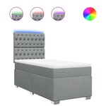 vidaXL Sommier à lattes de lit avec matelas Gris clair 100x200cm Tissu