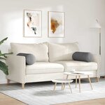 vidaXL Coussins d'accent 2 Pièces Gris foncé Ø 25 x 70 cm