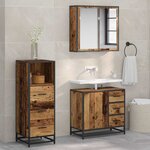 vidaXL Ensemble de mobilier de salle de bain 3 Pièces Bois ancien