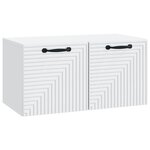 vidaXL Meuble TV mural Blanc 59 5 x 31 x 30 cm Bois d'ingénierie