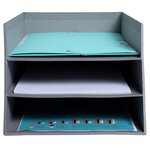 Corbeille À Courrier Combo 3 Niveaux Carton Teksto - Gris - Exacompta