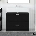 vidaXL meuble sous lavabo Chêne Noir 78x37x59 cm Bois d'ingénierie