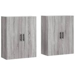 vidaXL Armoires murales 2 Pièces sonoma gris 69 5x34x90 cm