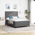 vidaXL Lit Box Spring avec Matelas Gris Clair 160x200 cm Tissu Cordon