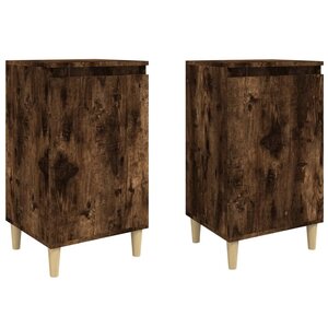 vidaXL Tables de chevet 2 Pièces chêne fumé 40x35x70 cm bois d'ingénierie