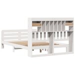 vidaXL Lit bibliothèque sans matelas blanc 140x200 cm bois pin massif