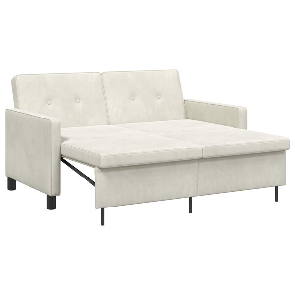 vidaXL Canapé-Lit Crème Tissu