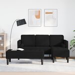 vidaXL Canapé 2 pièces avec coussins en tissu noir