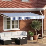 vidaXL Auvent rétractable Bleu et Blanc 3 5 x 2 m