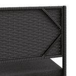 vidaXL Canapé de jardin avec table et coussins en forme de L noir