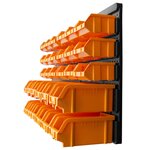 vidaXL Kit de bacs de stockage et panneaux muraux 32 Pièces Jaune et noir