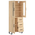 vidaXL Buffet haut Chêne sonoma 69 5x34x180 cm Bois d'ingénierie