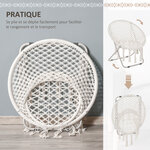 Loveuse fauteuil rond de jardin fauteuil lune papasan pliable grand confort macramé coton polyester beige