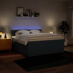 vidaXL Sommier à lattes de lit avec matelas Bleu 180x200 cm Tissu