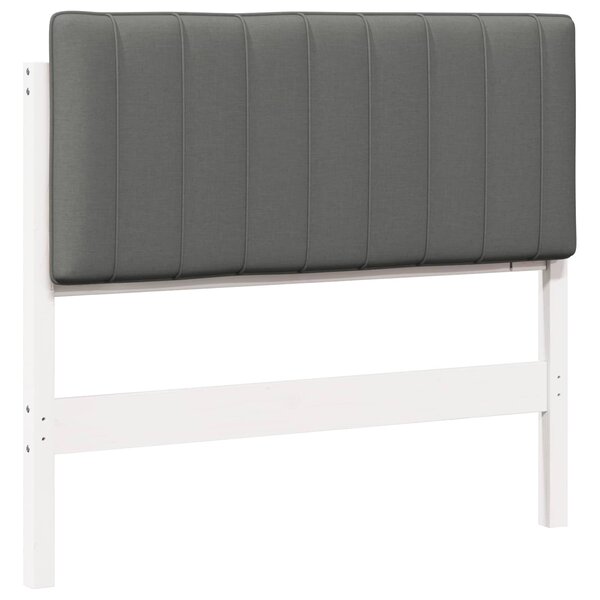 vidaXL Tête de lit capitonnée Blanc et gris clair 100 cm Pin massif