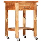 vidaXL Chariot de cuisine 55x55x89 cm bois massif d'acacia