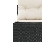 vidaXL Canapé de jardin table coussins demi-rond noir résine tressée