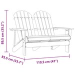 vidaXL Chaise de jardin Adirondack 2 places bois de sapin massif blanc