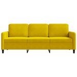 vidaXL Canapé à 3 places Jaune 180 cm Velours