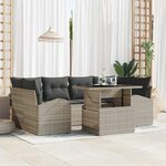 vidaXL Ensemble de canapé de jardin 7 Pièces Gris clair Poly rotin