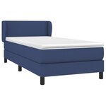 vidaXL Sommier à lattes de lit avec matelas Bleu 90x200 cm Tissu