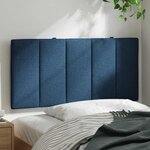 vidaXL Coussin de tête de lit Hanko bleu 100 cm tissu