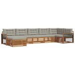 vidaXL Ensemble de canapés d'extérieur 7 Pièces Gris Naturel et Clair