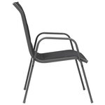 vidaXL Chaises empilables de jardin lot de 2 Acier et textilène Noir