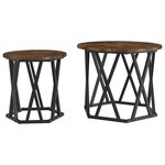 vidaXL Table d'appoint 2 Pièces Chêne fumé 50 x 50 x 40 cm