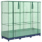 vidaXL Lit surélevé avec housse de serre aspect rotin 120 x 40 x 123 cm