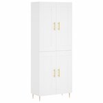 vidaXL Buffet haut Blanc 69 5x34x180 cm Bois d'ingénierie