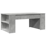 vidaXL Table basse gris béton 102x55x42 cm bois d'ingénierie