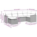 vidaXL Salon de jardin avec coussins 6 Pièces beige résine tressée