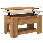 vidaXL Table basse chêne artisanal 79x49x41 cm bois d'ingénierie