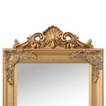 vidaXL Miroir sur pied Doré 40x160 cm
