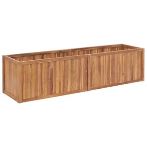 vidaXL Lit surélevé de jardin 200x50x50 cm Bois de teck solide